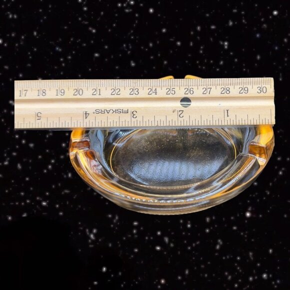 Mid Century Light Amber Art Glass Ashtray MCM Cigar Glass Tray 4.25”Wide - Picture 4 of 9